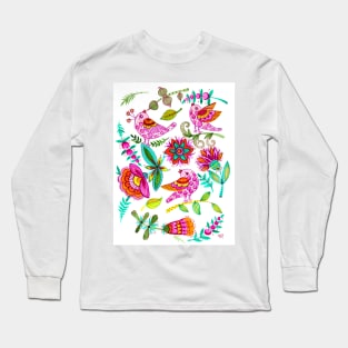 Spring Songs Watercolor painting Long Sleeve T-Shirt